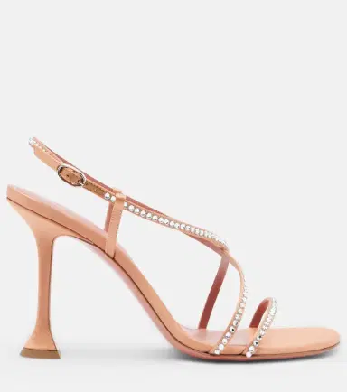 Amina Muaddi Sally crystal-embellished satin sandals | Thumbnail 2 Amina Muaddi Sally crystal-embellished satin sandals | Thumbnail 2