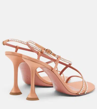 Amina Muaddi Sally crystal-embellished satin sandals | Thumbnail 4 Amina Muaddi Sally crystal-embellished satin sandals | Thumbnail 4