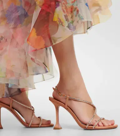 Amina Muaddi Sally crystal-embellished satin sandals | Thumbnail 6 Amina Muaddi Sally crystal-embellished satin sandals | Thumbnail 6