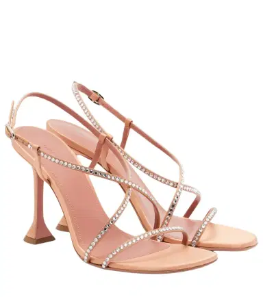 Amina Muaddi Sally crystal-embellished satin sandals | Thumbnail 1 Amina Muaddi Sally crystal-embellished satin sandals | Thumbnail 1