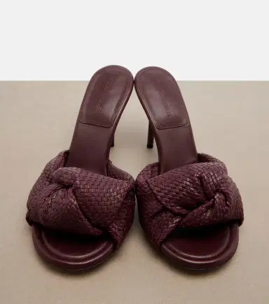 Bottega Veneta Cherry Intreccio leather mules | Thumbnail 2