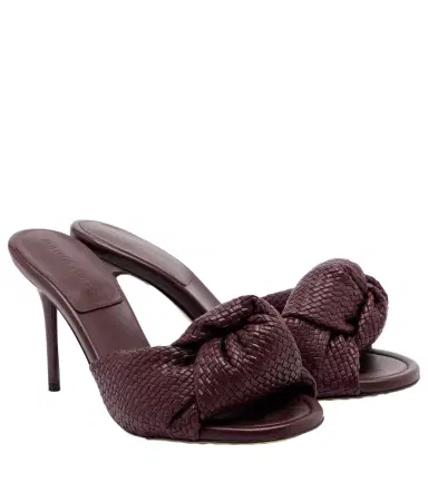 Bottega Veneta Cherry Intreccio leather mules | Thumbnail 1