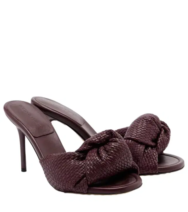 Cherry Intreccio leather mules Cherry Intreccio leather mules