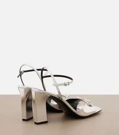 Gucci Signora Horsebit metallic leather sandals | Thumbnail 2