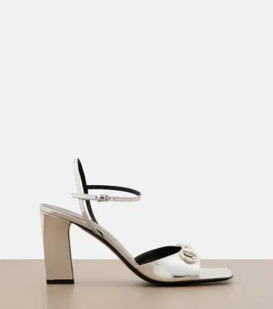 Gucci Signora Horsebit metallic leather sandals | Thumbnail 4