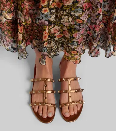 Valentino Garavani Rockstud metallic leather sandals | Thumbnail 5 Valentino Garavani Rockstud metallic leather sandals | Thumbnail 5