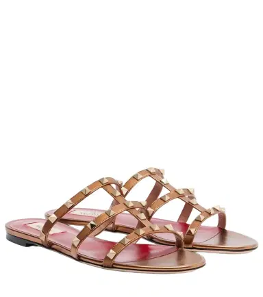 Valentino Garavani Rockstud metallic leather sandals | Thumbnail 1 Valentino Garavani Rockstud metallic leather sandals | Thumbnail 1