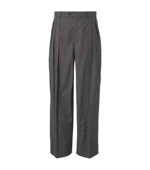 Baxter checked cotton wide-leg pants