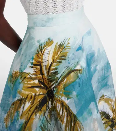 Oscar de la Renta Printed cotton-blend poplin midi skirt | Thumbnail 3 Oscar de la Renta Printed cotton-blend poplin midi skirt | Thumbnail 3