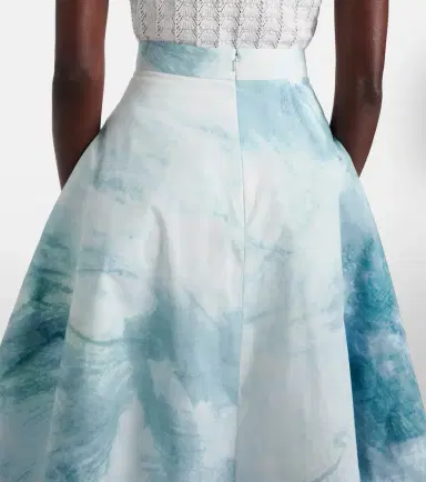 Oscar de la Renta Printed cotton-blend poplin midi skirt | Thumbnail 6 Oscar de la Renta Printed cotton-blend poplin midi skirt | Thumbnail 6