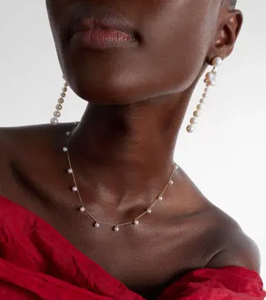 Sophie Bille Brahe Lou Lou 14kt gold necklace with freshwater pearls | Thumbnail 5