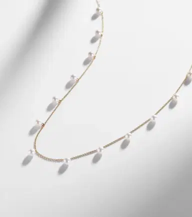 Sophie Bille Brahe Lou Lou 14kt gold necklace with freshwater pearls | Thumbnail 6