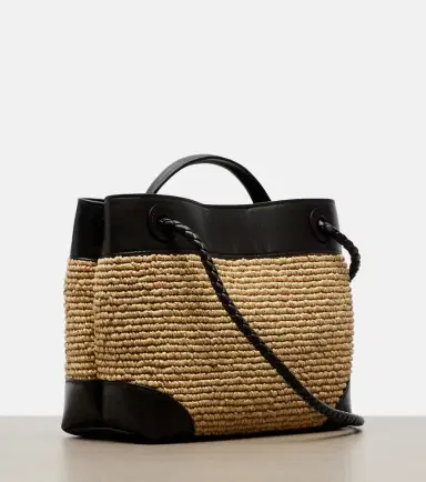 Bottega Veneta Andiamo Small leather and raffia top-handle bag | Thumbnail 2