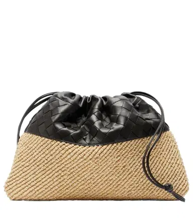 Bottega Veneta Dustbag Small raffia and leather pouch | Thumbnail 1