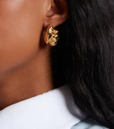 Bottega Veneta 18kt gold-plated sterling silver earrings | Thumbnail 5