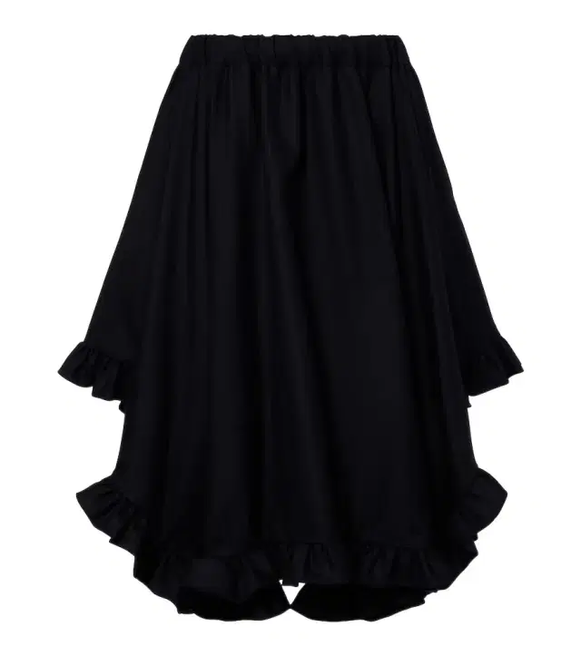 Ruffled tiered wool midi skirt