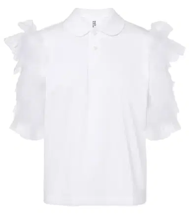 NOIR KEI NINOMIYA Tulle-trimmed cotton polo shirt | Thumbnail 1 NOIR KEI NINOMIYA Tulle-trimmed cotton polo shirt | Thumbnail 1