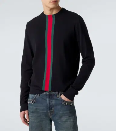 Gucci Web Stripe cotton sweater | Thumbnail 3