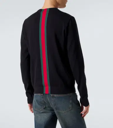 Gucci Web Stripe cotton sweater | Thumbnail 4