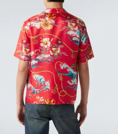 Gucci Floral silk twill bowling shirt | Thumbnail 3 Gucci Floral silk twill bowling shirt | Thumbnail 3