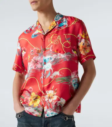Gucci Floral silk twill bowling shirt | Thumbnail 5 Gucci Floral silk twill bowling shirt | Thumbnail 5