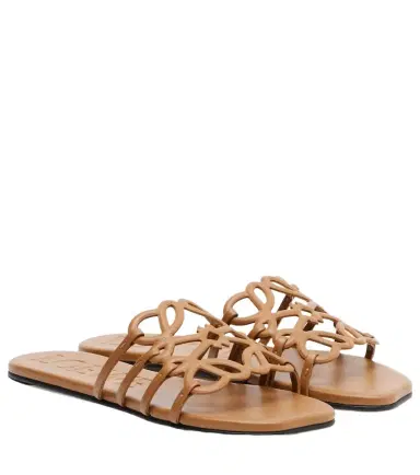 Loewe Paula's Ibiza Petal Anagram leather slides | Thumbnail 1 Loewe Paula's Ibiza Petal Anagram leather slides | Thumbnail 1