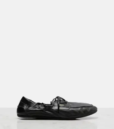 Prada Shuffle leather boat shoes | Thumbnail 4