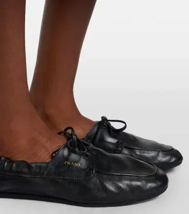 Prada Shuffle leather boat shoes | Thumbnail 5