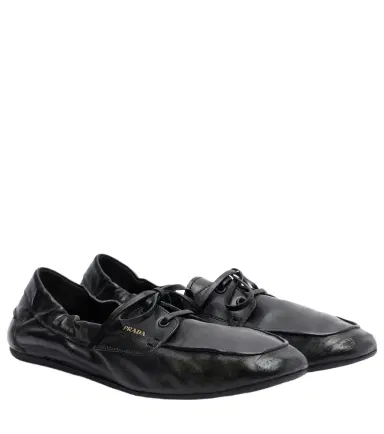 Prada Shuffle leather boat shoes | Thumbnail 1