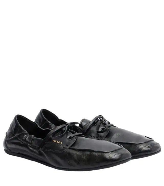 Prada Shuffle leather boat shoes