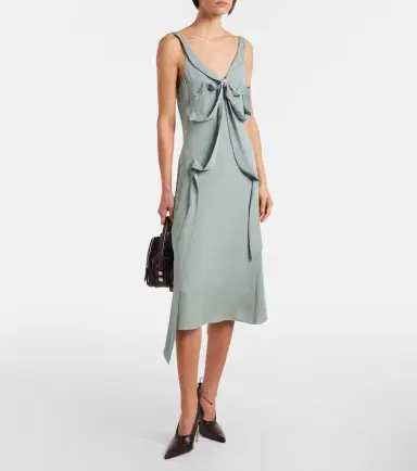 Acne Studios Bow-detail silk midi dress | Thumbnail 3