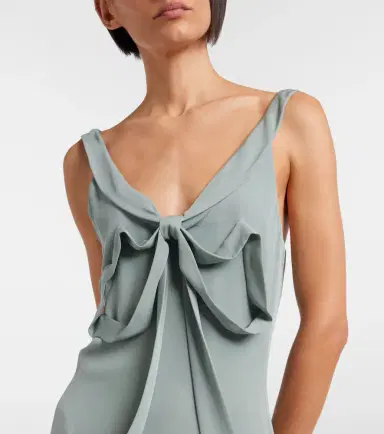 Acne Studios Bow-detail silk midi dress | Thumbnail 6
