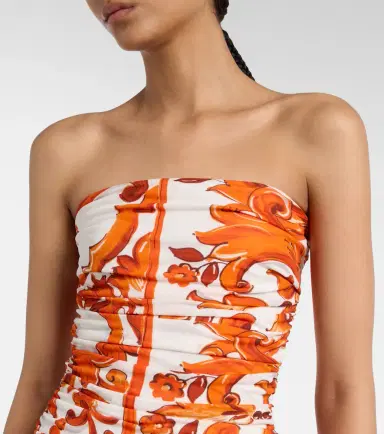 Dolce & Gabbana Majolica organza maxi dress | Thumbnail 2