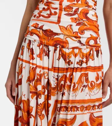 Dolce & Gabbana Majolica organza maxi dress | Thumbnail 4