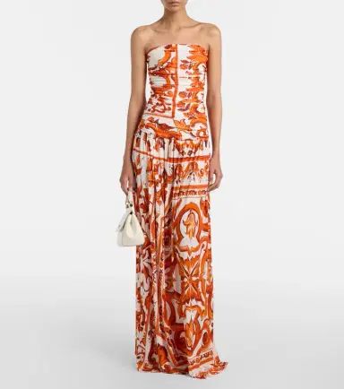 Dolce & Gabbana Majolica organza maxi dress | Thumbnail 6