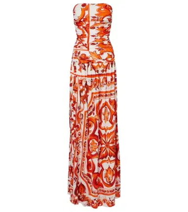 Dolce & Gabbana Majolica organza maxi dress | Thumbnail 1