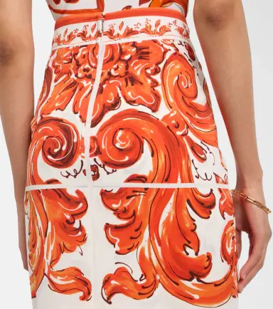 Dolce & Gabbana Majolica silk-blend charmeuse pencil skirt | Thumbnail 2 Dolce & Gabbana Majolica silk-blend charmeuse pencil skirt | Thumbnail 2