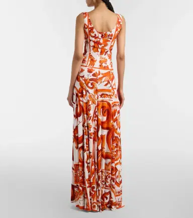 Dolce & Gabbana Majolica organza maxi dress | Thumbnail 5