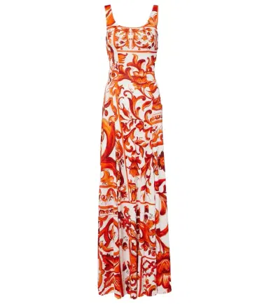 Dolce & Gabbana Majolica organza maxi dress | Thumbnail 1