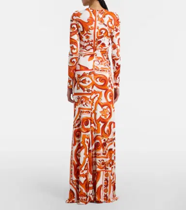 Dolce & Gabbana Majolica organza maxi dress | Thumbnail 3