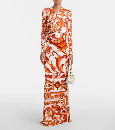 Dolce & Gabbana Majolica organza maxi dress | Thumbnail 5