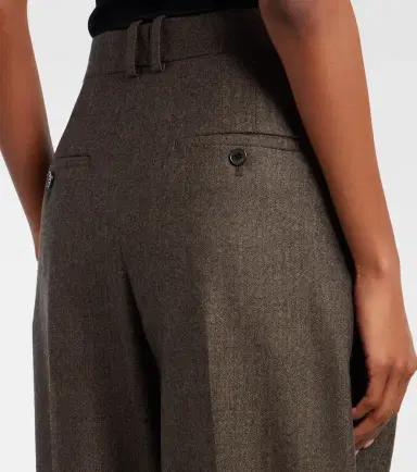 Saint Laurent Herringbone wool wide-leg pants | Thumbnail 4
