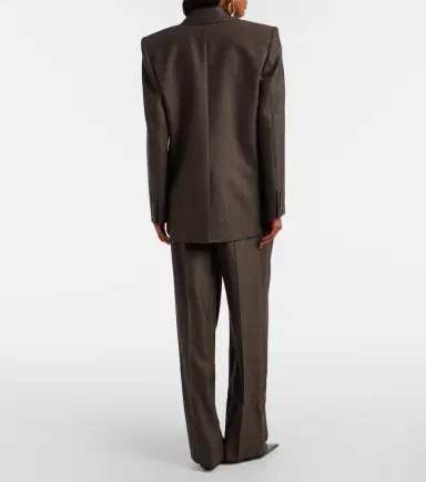 Saint Laurent Herringbone wool wide-leg pants | Thumbnail 5