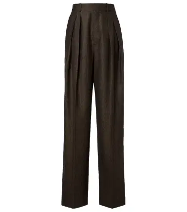 Saint Laurent Herringbone wool wide-leg pants | Thumbnail 1