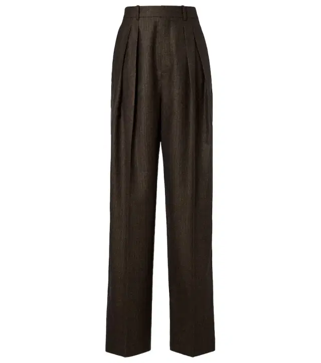 Herringbone wool wide-leg pants