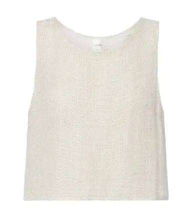 LESET Stella sequined linen-blend top | Thumbnail 1