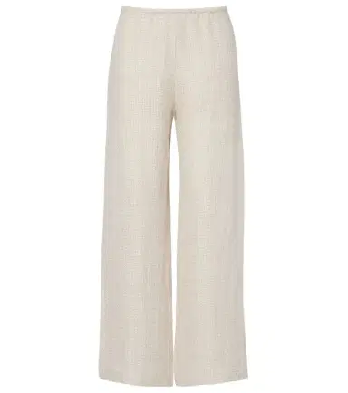 LESET Stella sequined linen-blend wide-leg pants | Thumbnail 1