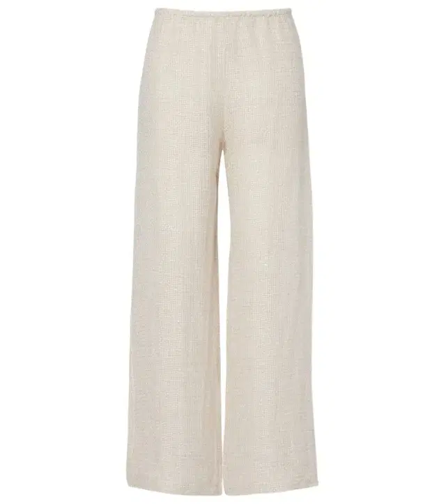 Leset Stella sequined linen-blend wide-leg pants