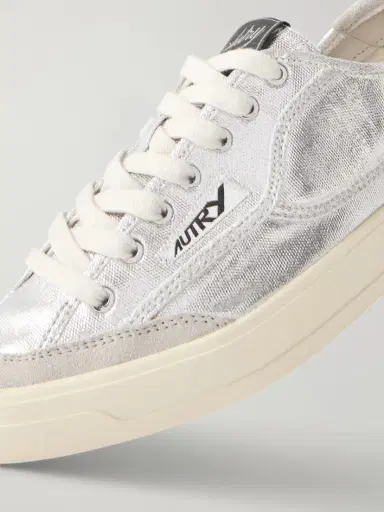 Autry Windscape Low Suede-trimmed Metallic Canvas Sneakers | Thumbnail 5 Autry Windscape Low Suede-trimmed Metallic Canvas Sneakers | Thumbnail 5
