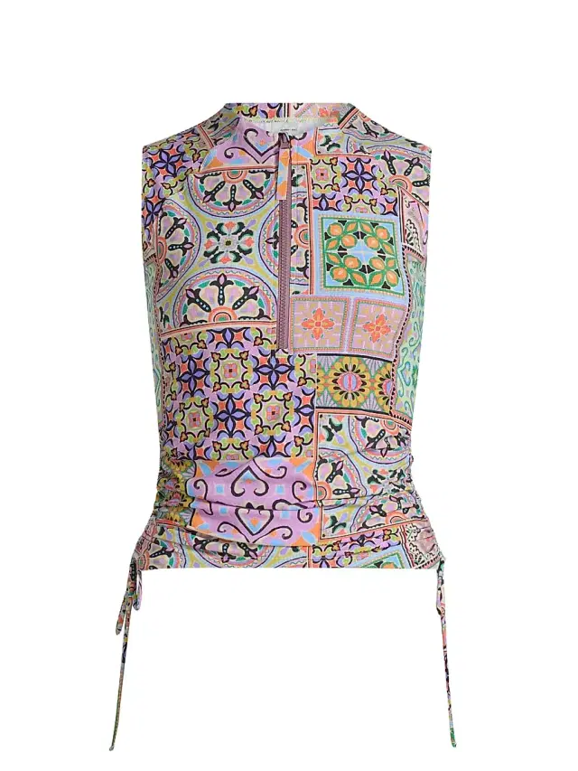 Johnny Was Women's Lanthe Print Drawstring Surf Shirt - Lanthe